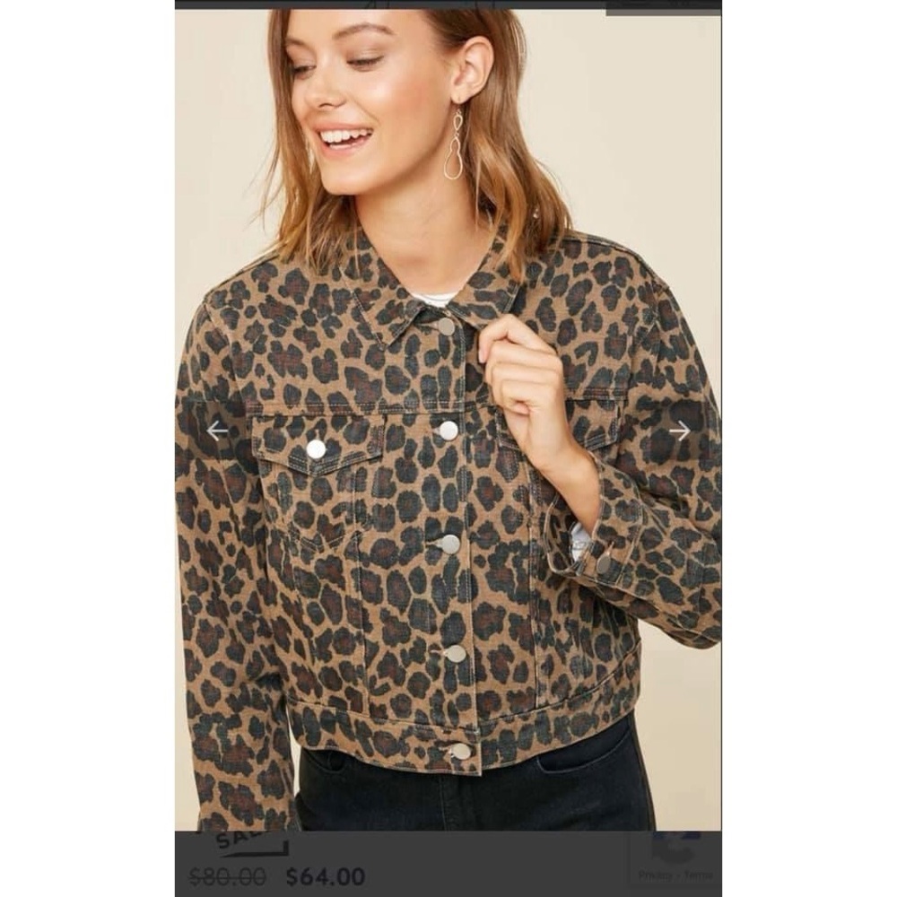 Leopard Print Denim Jacket